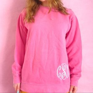 pink CMS monogramed sweatshirt